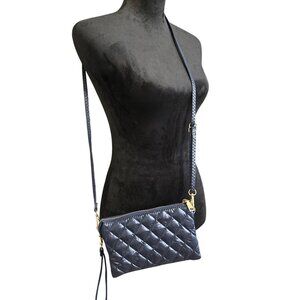 Jen & Co Quilted Navy Crossbody Purse With Adjustable Strap & Gold Hardware Comp